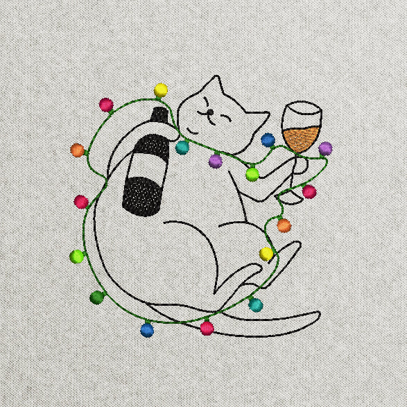 Cat With Wine (Holiday Version)